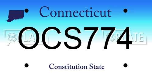 OCS774 Connecticut License Plate