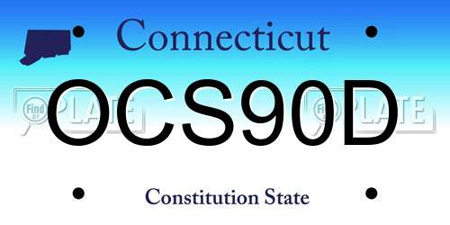 OCS90D Connecticut License Plate