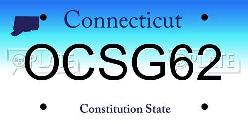 OCSG62 Connecticut License Plate