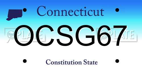 OCSG67 Connecticut License Plate