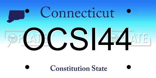 OCSI44 Connecticut License Plate