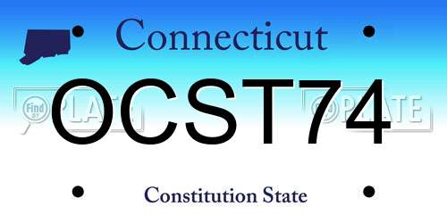 OCST74 Connecticut License Plate