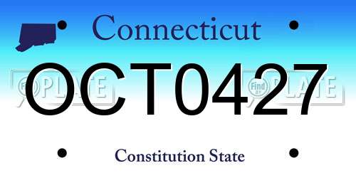 OCT0427 Connecticut License Plate