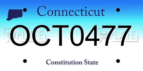 OCT0477 Connecticut License Plate