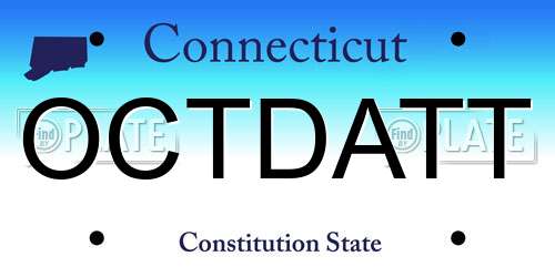 OCTDATT Connecticut License Plate