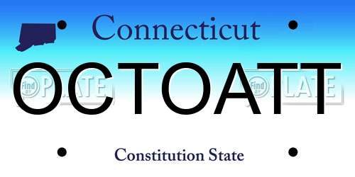 OCTOATT Connecticut License Plate