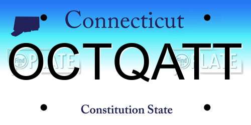 OCTQATT Connecticut License Plate