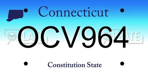 OCV964 Connecticut License Plate