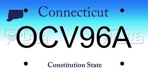 OCV96A Connecticut License Plate