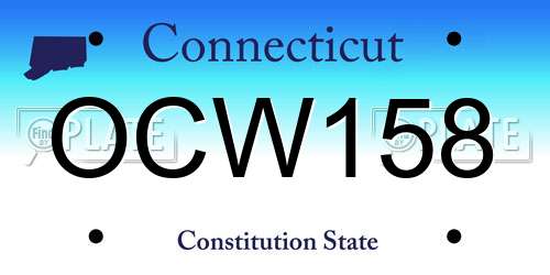 OCW158 Connecticut License Plate