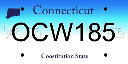 OCW185 Connecticut License Plate