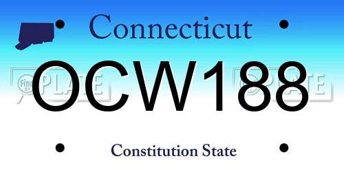 OCW188 Connecticut License Plate