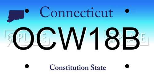 OCW18B Connecticut License Plate