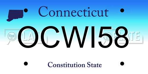 OCWI58 Connecticut License Plate