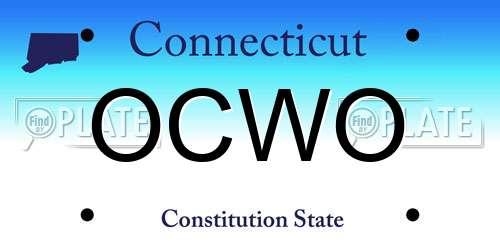 OCWO Connecticut License Plate
