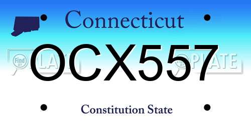 OCX557 Connecticut License Plate