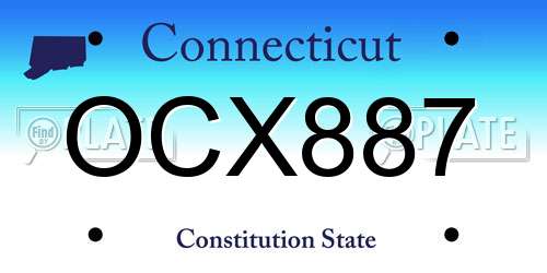 OCX887 Connecticut License Plate