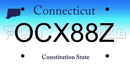 OCX88Z Connecticut License Plate