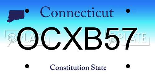 OCXB57 Connecticut License Plate