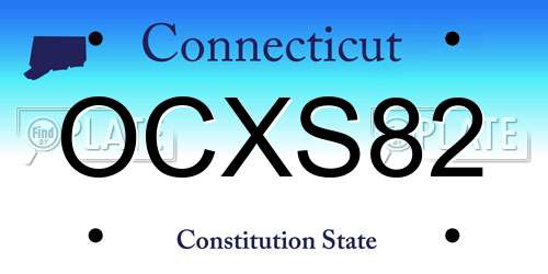OCXS82 Connecticut License Plate
