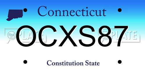 OCXS87 Connecticut License Plate