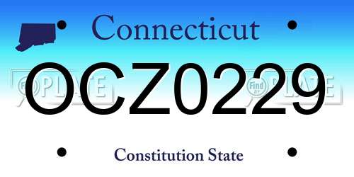 OCZ0229 Connecticut License Plate