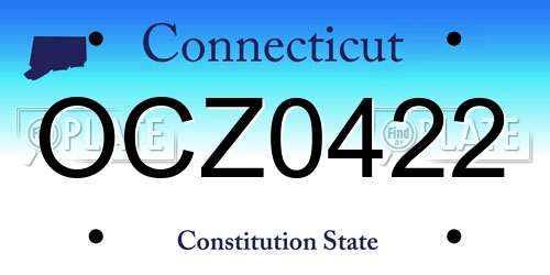 OCZ0422 Connecticut License Plate