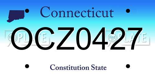 OCZ0427 Connecticut License Plate