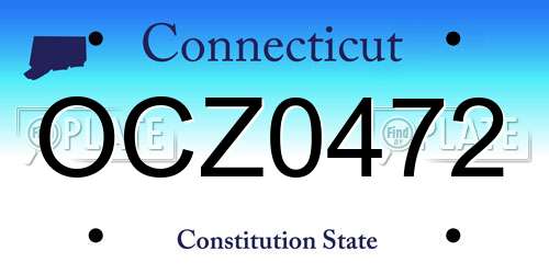 OCZ0472 Connecticut License Plate