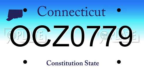 OCZ0779 Connecticut License Plate