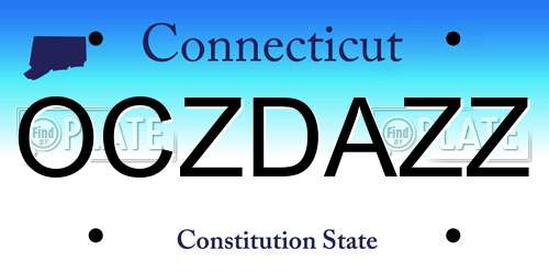 OCZDAZZ Connecticut License Plate