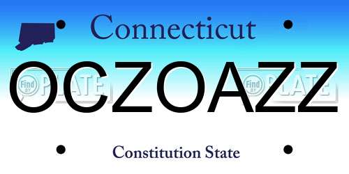 OCZOAZZ Connecticut License Plate