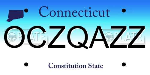 OCZQAZZ Connecticut License Plate