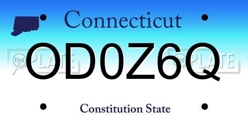 OD0Z6Q Connecticut License Plate