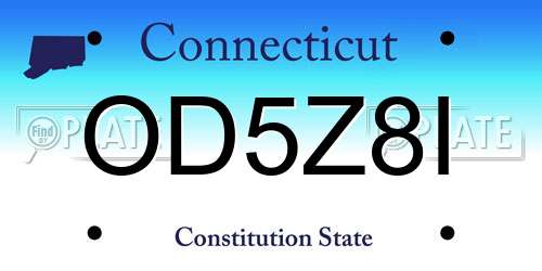 OD5Z8I Connecticut License Plate
