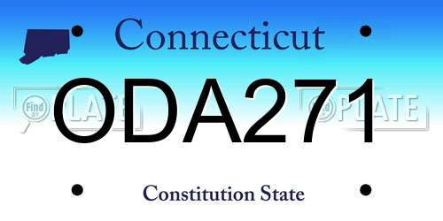 ODA271 Connecticut License Plate
