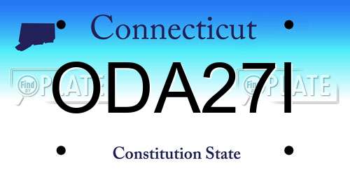 ODA27I Connecticut License Plate