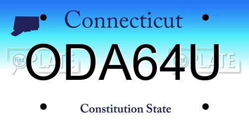 ODA64U Connecticut License Plate