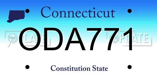 ODA771 Connecticut License Plate