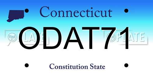 ODAT71 Connecticut License Plate