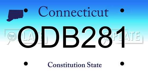 ODB281 Connecticut License Plate