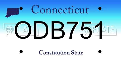 ODB751 Connecticut License Plate
