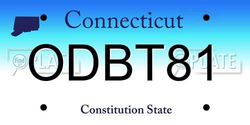 ODBT81 Connecticut License Plate