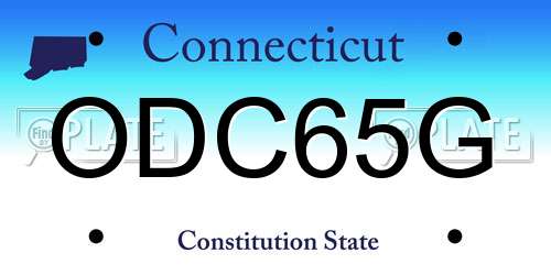 ODC65G Connecticut License Plate