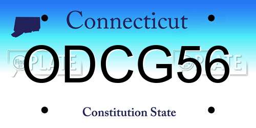 ODCG56 Connecticut License Plate