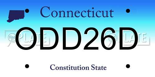 ODD26D Connecticut License Plate