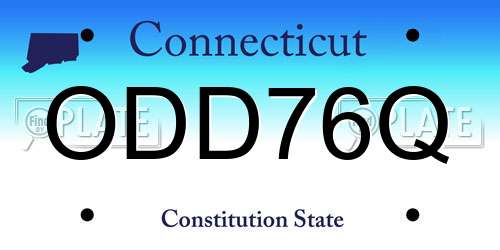 ODD76Q Connecticut License Plate