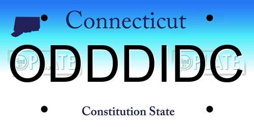 ODDDIDC Connecticut License Plate