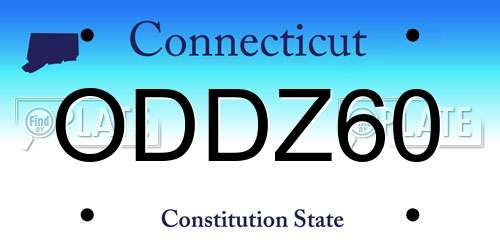 ODDZ60 Connecticut License Plate