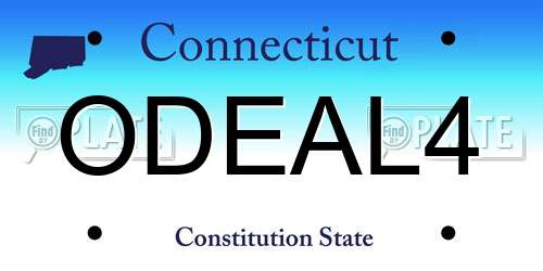 ODEAL4 Connecticut License Plate